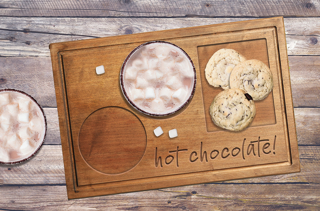 Solid Wood Hot Chocolate Serving Tray