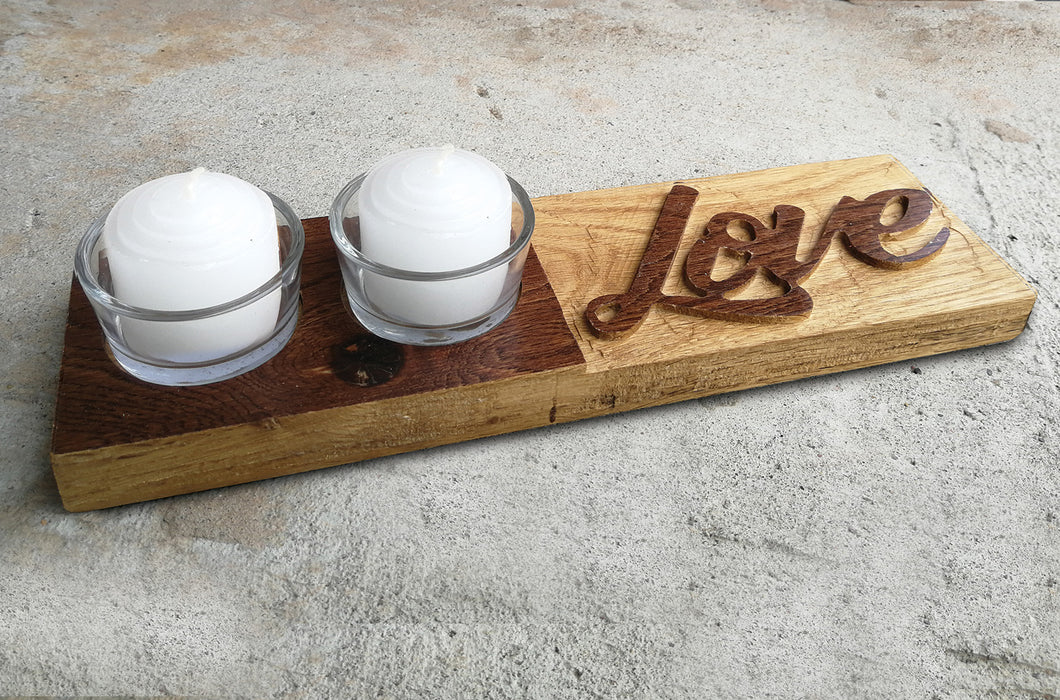 Tea Light Reclaimed Wood Display